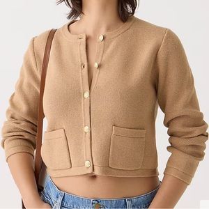 J. Crew Emilie tan crew neck lady cardigan
